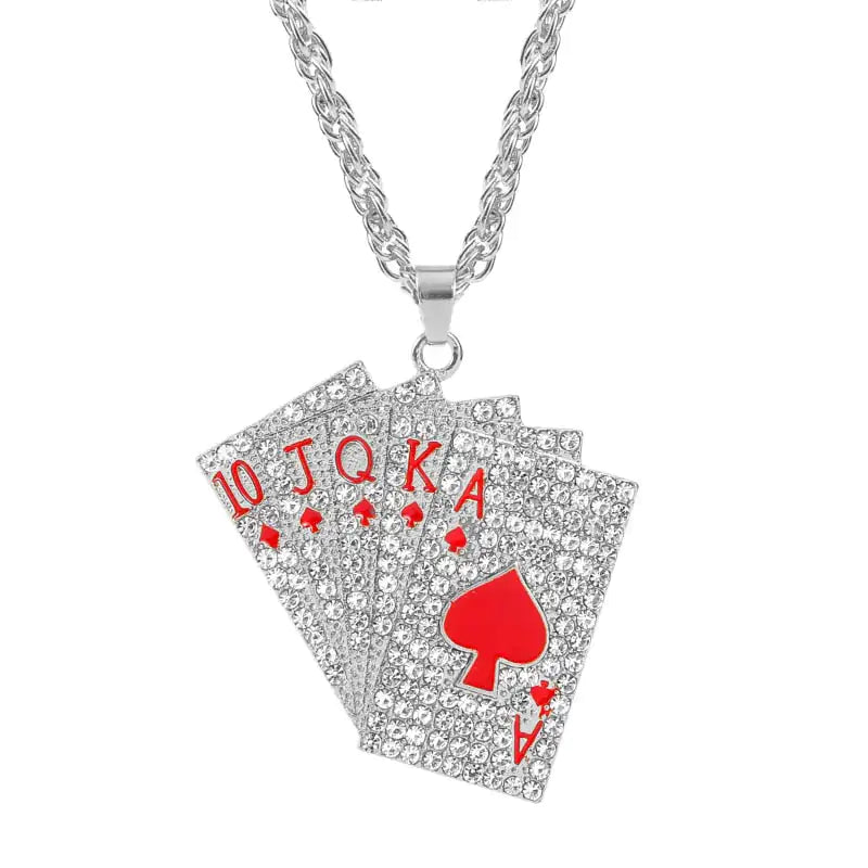 Playing Cards Pendant Necklace