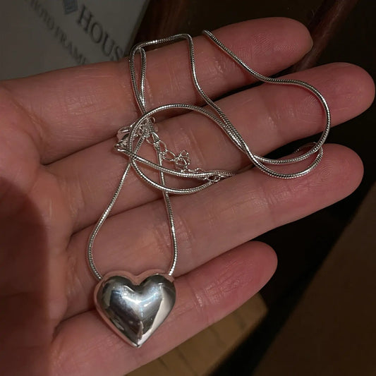 Metal Heart Pendant Necklace