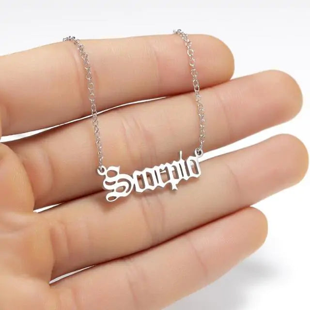 Zodiac Sign Pendant Necklace