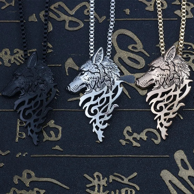 Wolf Head Pendant Necklace