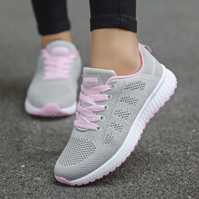 Womens Flats Sneakers Mesh Breathable