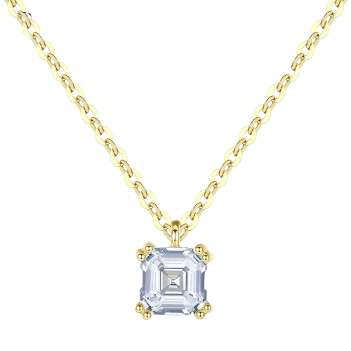 Gold Square Pendant Necklace