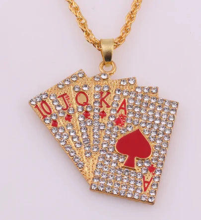 Playing Cards Pendant Necklace