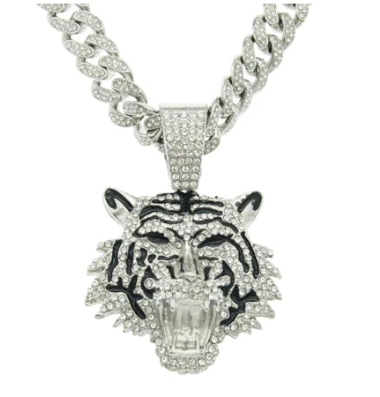 Tiger Crystal Pendant Necklace