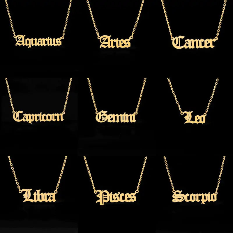 Zodiac Sign Pendant Necklace