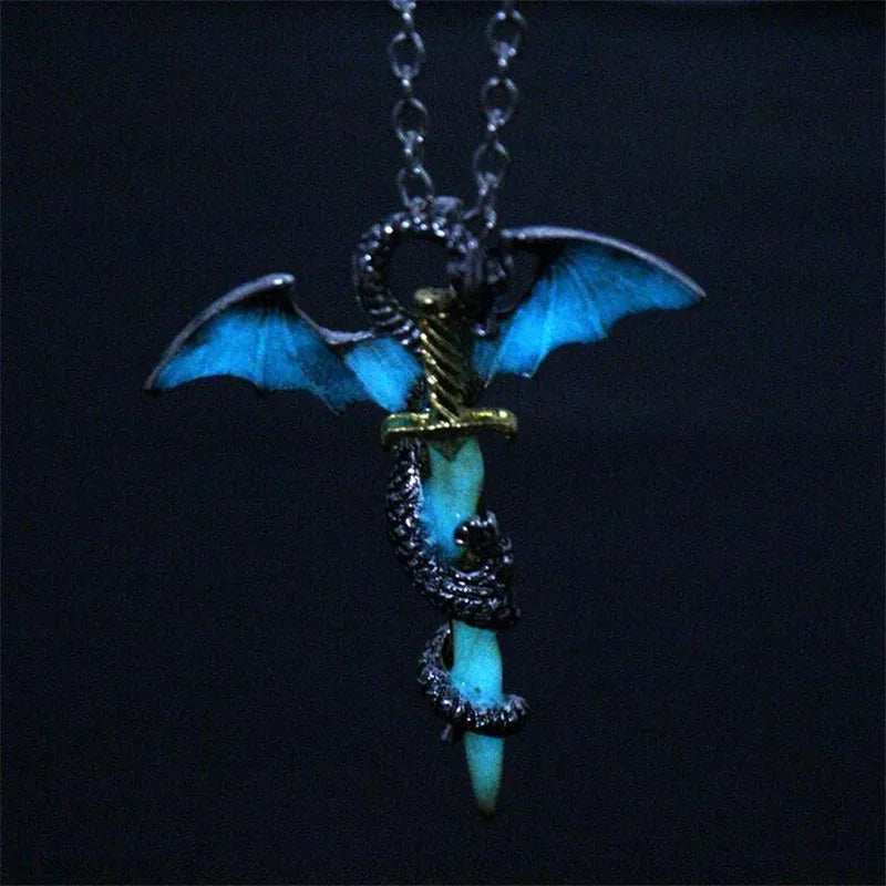 Glowing Dragon Pendant Necklace