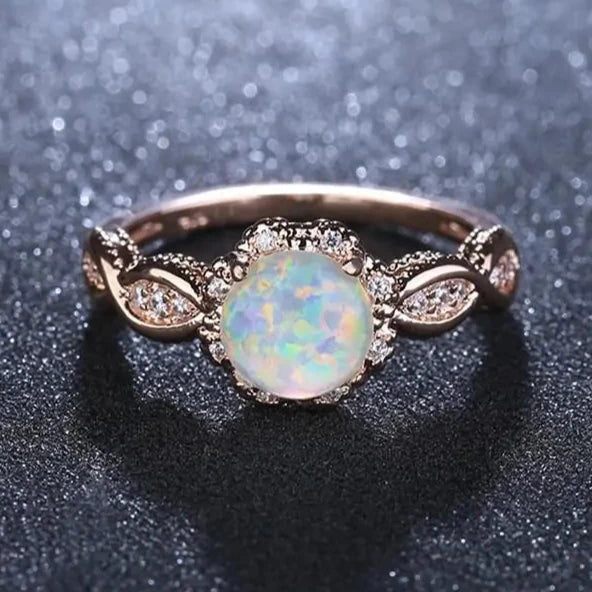 Rainbow Opal Ring