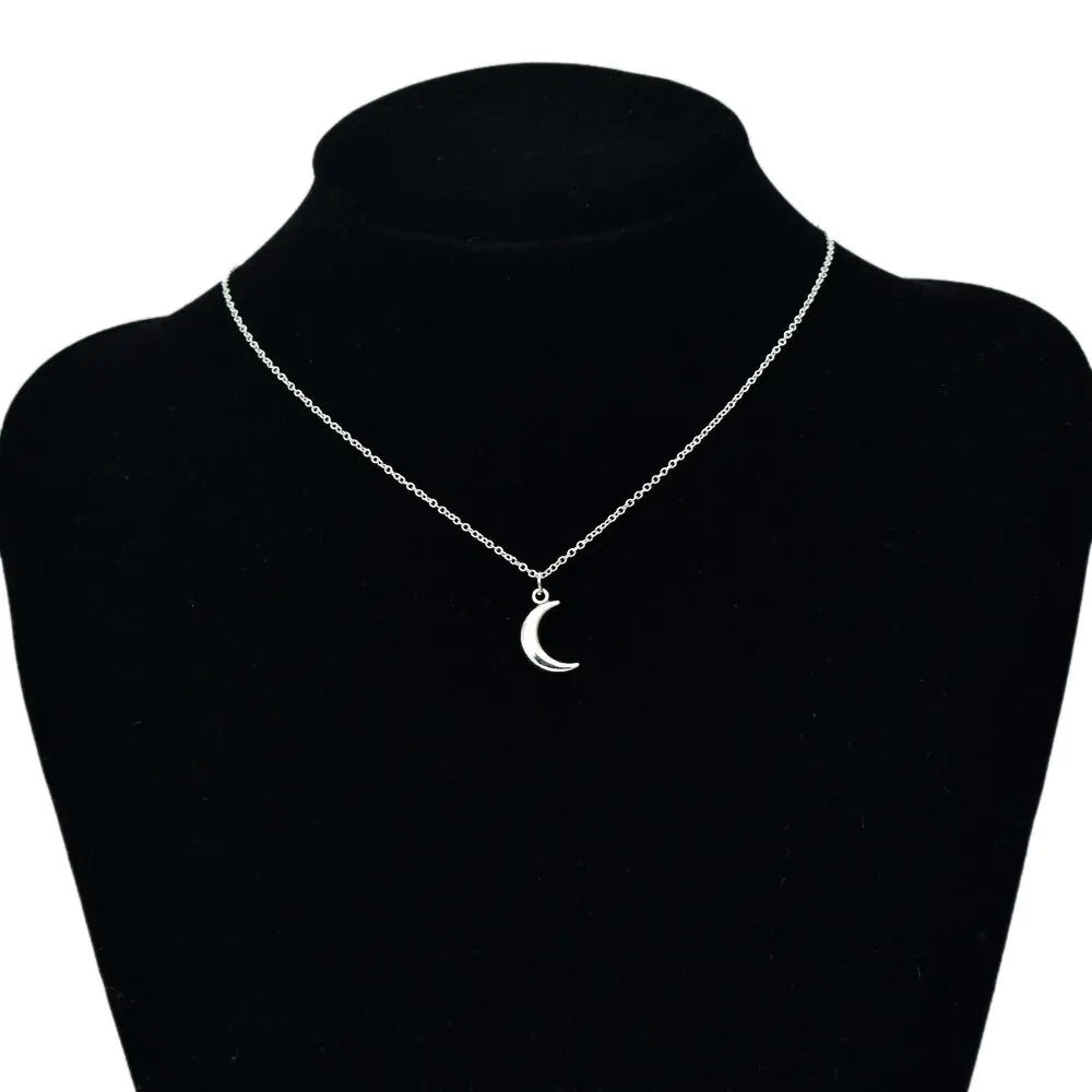 Simple Moon Pendant Necklace